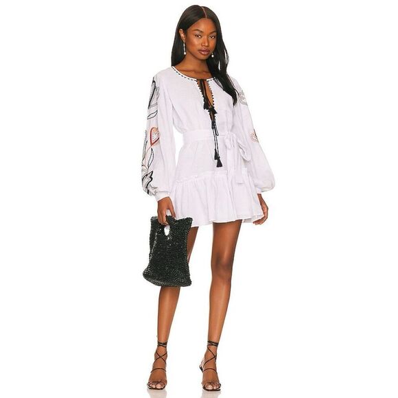 KARINA GRIMALDI Kira Embellished Mini Dress in White Size XS - Picture 1 of 9